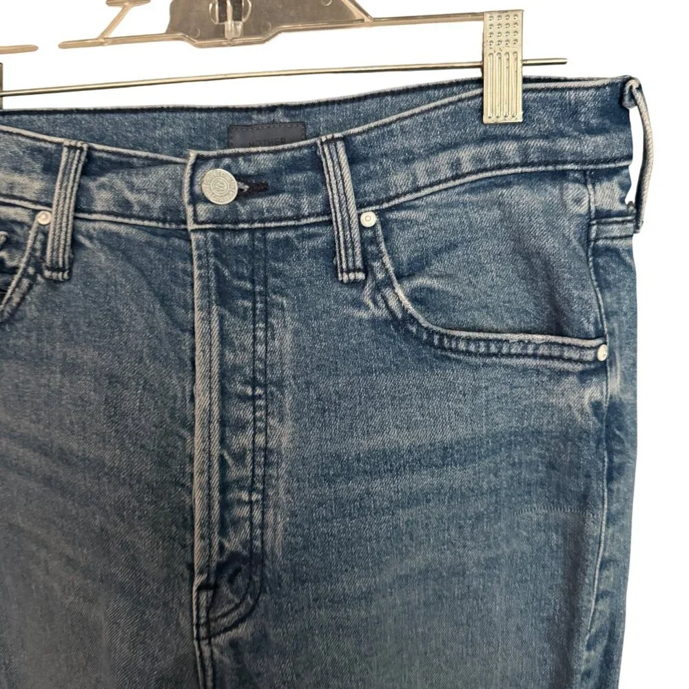 Mother The Tomcat High-Rise Distressed Jeans Size 28 Blue - Picture 3 of 8